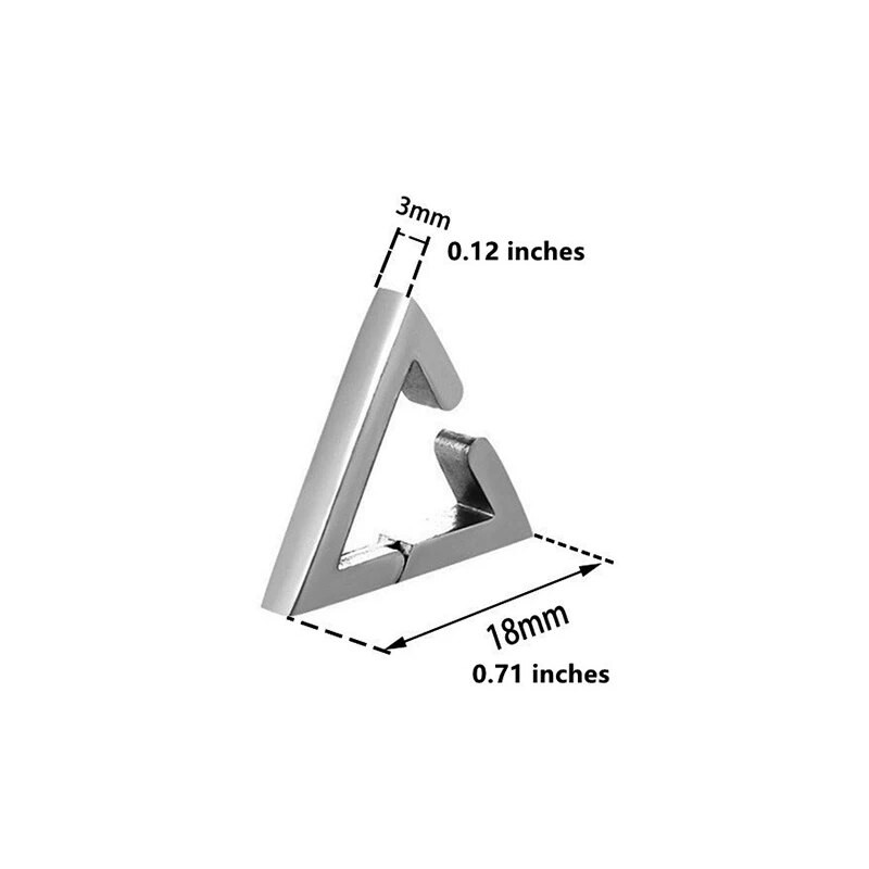 Γεωμετρικά τριγωνικά σκουλαρίκια με κλιπ από ανοξείδωτο ατσάλι για γυναίκες Ανδρικά πανκ vintage σκουλαρίκι που δεν τρυπούν για κορίτσια Κοσμήματα για πάρτι