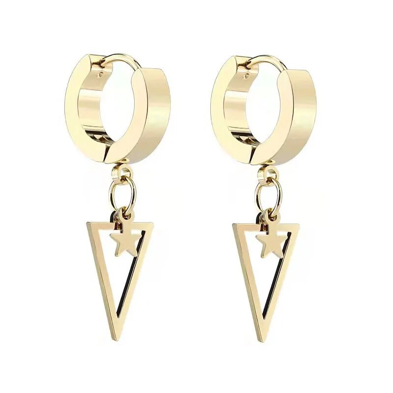 Euroopa Ameerika titaanterasest geomeetriline kolmnurkne kõrvarõngas täht roostevabast terasest kõrvarõngad kunstlikud ehted