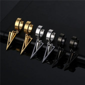 Unisex Punk Drop σκουλαρίκια για γυναίκες Ανδρικά κοσμήματα αξεσουάρ από ανοξείδωτο ατσάλι γεωμετρικό τρίγωνο σκουλαρίκι δώρο