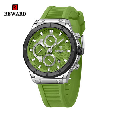 REWARD Ceasuri casual pentru bărbați, cronograf, dată, ceas de mână pentru bărbați, la modă, rezistent la apă, cu curea din silicon Relogio Masculino