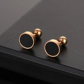 Lihtsad augustatud kõrvarõngad Mini-Punk must ümmargune roostevabast terasest kruvikõrvarõngas naistele meestele