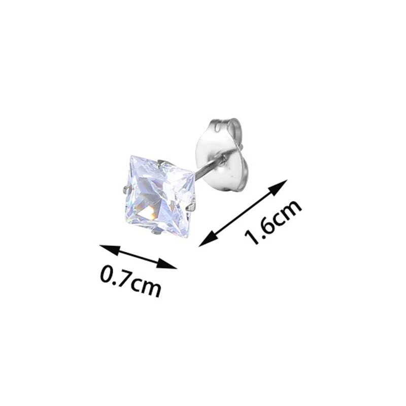 Klassikalised kuldsed hõbedased mustad titaanterasest tsirkoonkõrvarõngad unisex 316 roostevabast terasest kõrvarõnga jaoks