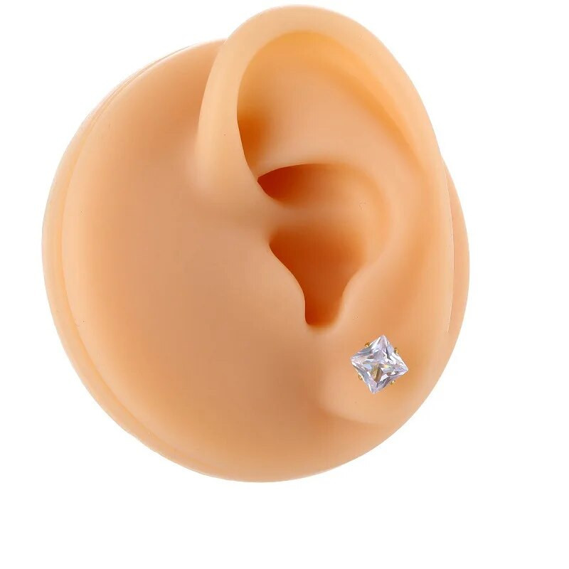 Klassikalised kuldsed hõbedased mustad titaanterasest tsirkoonkõrvarõngad unisex 316 roostevabast terasest kõrvarõnga jaoks