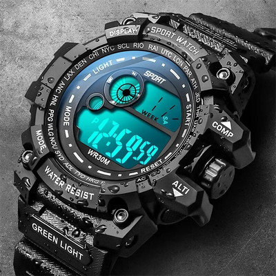 Нови мъжки LED цифрови часовници Светещи модни спортни водоустойчиви часовници за мъже Дата Армейски военен часовник Relogio Masculino