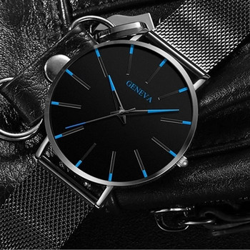 Ανδρικό ρολόι χαλαζίας με ζώνη από ανοξείδωτο ατσάλι Μινιμαλιστικό εξαιρετικά λεπτό ρολόι μόδας Ανδρικό αθλητικό δερμάτινο ρολόι relogio masculino