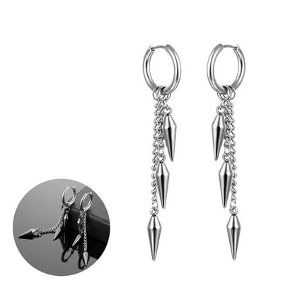 Φούντες τσέρκι Σκουλαρίκια από ανοξείδωτο ατσάλι Κοσμήματα για γυναίκες Ανδρικά αξεσουάρ πανκ πάρτι Σκουλαρίκια Δώρο