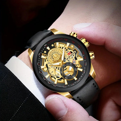 Мъжки спортен часовник Мода Lndustrial Style Студентски златен бизнес часовник Водоустойчив дропшипинг бижута Часовници Relogio Masculino
