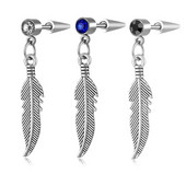 Specialūs punk vintažiniai lapeliai Stud Drop Auskarai Moterims Vyriški Papuošalai Aksesuarai Sidabro spalvos nerūdijančio plieno auskarai Brincos