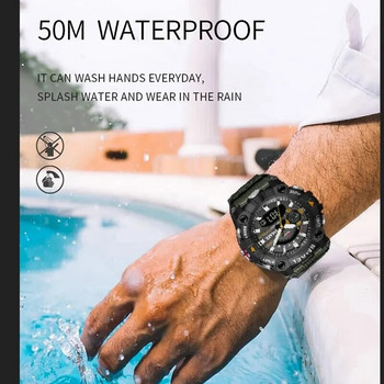 Ανδρικά ρολόγια SMAEL Fashion Sport Resistant 50M Αδιάβροχο ρολόι χειρός LED Alarm Χρονόμετρο Στρατιωτικό 8040 Ανδρικό Ρολόι