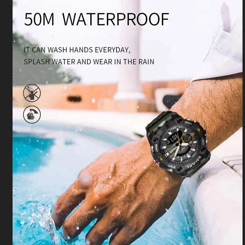 Ανδρικά ρολόγια SMAEL Fashion Sport Resistant 50M Αδιάβροχο ρολόι χειρός LED Alarm Χρονόμετρο Στρατιωτικό 8040 Ανδρικό Ρολόι