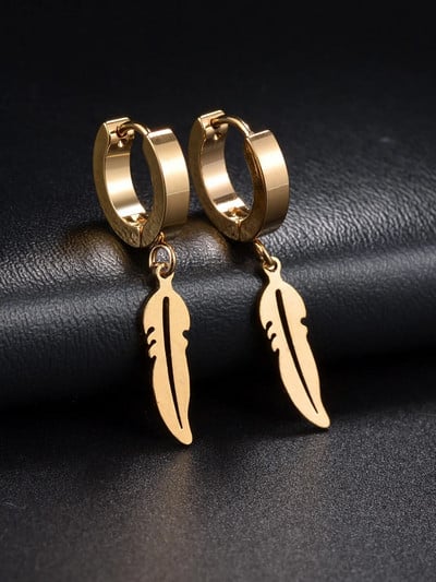 Υψηλής ποιότητας ανοξείδωτο ατσάλι Punk Fashion Silver Circle Στρογγυλά σκουλαρίκια Huggie Hollow Cross για άνδρες Γυναικεία κοσμήματα αυτιών Χονδρική