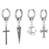 Lihtsad roostevabast terasest ristkõrvarõngad, hõbedased tutid, ankurduskõrvarõngad naistele, meestele, vintage peoehted