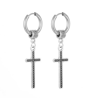 Lihtsad roostevabast terasest ristkõrvarõngad, hõbedased tutid, ankurduskõrvarõngad naistele, meestele, vintage peoehted