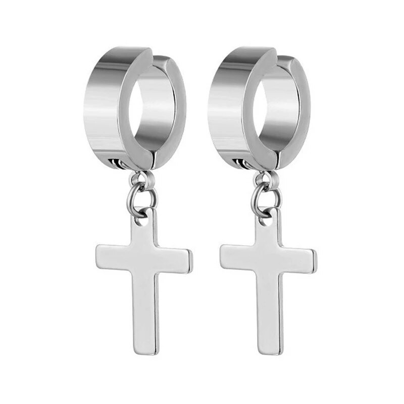 Piiriülene titaanist terasest ripats kõrvaklamber ilma kõrvaauguta meeste naiste roostevabast terasest võltskõrvarõngad