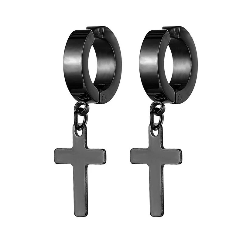 Piiriülene titaanist terasest ripats kõrvaklamber ilma kõrvaauguta meeste naiste roostevabast terasest võltskõrvarõngad