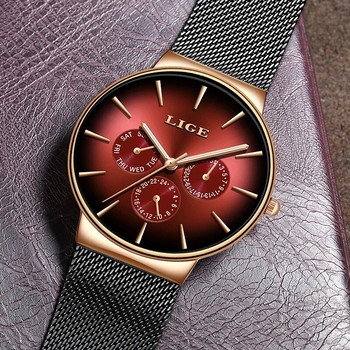 Ανδρικά ρολόγια LIGE New Fashion Ανδρικά ρολόγια κορυφαίας επωνυμίας Πολυτελές ρολόι χαλαζία Ανδρικό ατσάλι αδιάβροχο Εξαιρετικά λεπτό ρολόι χειρός για άνδρες αθλητικό ρολόι