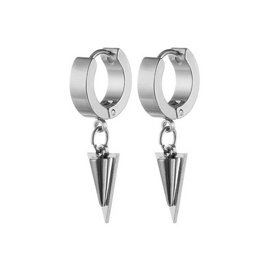 Populaarne titaanist terasest terava koonuse kolmnurga meeste kõrvarõngas punk hiphop roostevabast terasest kõrvarõngas