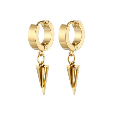 Populaarne titaanist terasest terava koonuse kolmnurga meeste kõrvarõngas punk hiphop roostevabast terasest kõrvarõngas