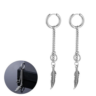 Korėjos stiliaus nerūdijančio plieno žiediniai auskarai, apskriti, kabantys, plunksniniai, kryžminiai auskarai moterims, vyrams