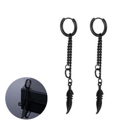 Korėjos stiliaus nerūdijančio plieno žiediniai auskarai, apskriti, kabantys, plunksniniai, kryžminiai auskarai moterims, vyrams