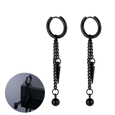 Korėjos stiliaus nerūdijančio plieno žiediniai auskarai, apskriti, kabantys, plunksniniai, kryžminiai auskarai moterims, vyrams