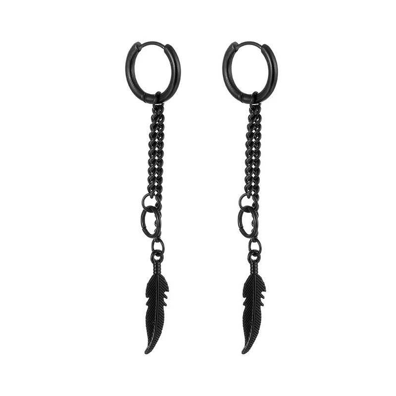 Korėjos stiliaus nerūdijančio plieno žiediniai auskarai, apskriti, kabantys, plunksniniai, kryžminiai auskarai moterims, vyrams