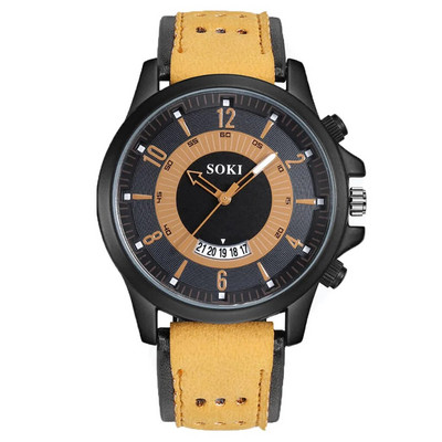 Ceas Bărbați Verde Cu Curea De Piele Calendar Moda Sport Militar Ceas De Mână Cuarț Analogic Set Cadou Reloj Hombre