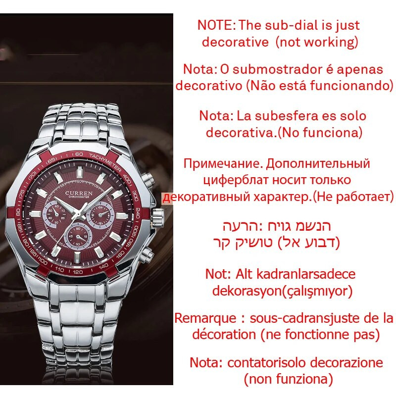 CURREN vyriški prabangūs prekės ženklo kariniai sportiniai vyriški laikrodžiai viso plieno kvarcinis laikrodis, vandeniui atsparus vyriškas verslo laikrodis relogio masculino