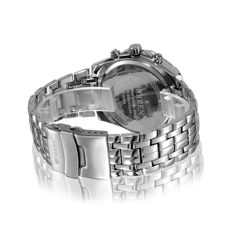 CURREN vyriški prabangūs prekės ženklo kariniai sportiniai vyriški laikrodžiai viso plieno kvarcinis laikrodis, vandeniui atsparus vyriškas verslo laikrodis relogio masculino