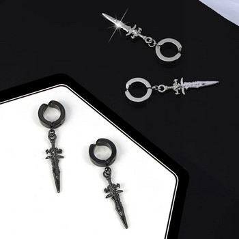 Retro Domineering Dragon Sword Υποαλλεργικά κρεμαστά σκουλαρίκια για άνδρες Punk Cool Hip Hop Rock Party Κοσμήματα Δώρο
