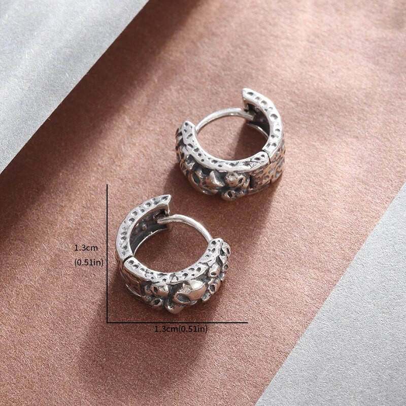 Retro gooti pealuu kummituspea kõrvarõngad meeste naiste hüpoallergeensed kõrvarõngad punk rock peoehted Halloweeni aksessuaarid