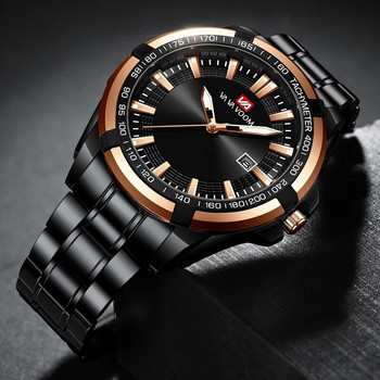 Бизнес черни мъжки кварцови ръчни часовници Луксозен златен спортен бранд Водоустойчив мъжки часовник Светещ календарен часовник от неръждаема стомана 2023 г.