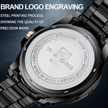 Бизнес черни мъжки кварцови ръчни часовници Луксозен златен спортен бранд Водоустойчив мъжки часовник Светещ календарен часовник от неръждаема стомана 2023 г.