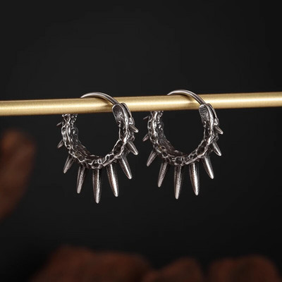 Мъжки хип-хоп готини геометрични обеци с пръстени Дамски хипоалергенни пънк обеци Рок рап Модни бижута Подаръци