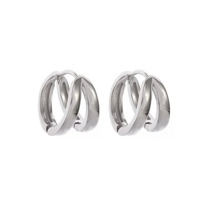 1 õõnsa topeltrõngaga kõrvarõngad musta hõbedase värviga hip-hop peo gooti kõrvarõngad, trendikahted meestele ja naistele