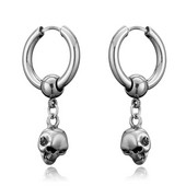 Νέα Vintage σκουλαρίκια κρανίου για γυναίκες Σκουλαρίκια Goth Hoop Ανδρικά κοσμήματα για πάρτι Aretes De Mujer Punk Piercing Σκουλαρίκια από ανοξείδωτο ατσάλι