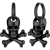 1paar pealuukõrvarõngad, trukid naistele, mehed, roostevabast terasest vintage gooti skelett, rippuvad Huggie rõngaga kõrvarõngad, Halloweeni kingitused