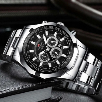 Нов водоустойчив мъжки часовник спортен неръждаема стомана луксозен светещ календар мъжки кварцов ръчен часовник бизнес марка часовник мъжки 2023