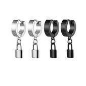 Σκουλαρίκια Huggie Hoop για γυναίκες Ανδρικά κοσμήματα με κρεμαστό λουκέτο από ανοξείδωτο ατσάλι