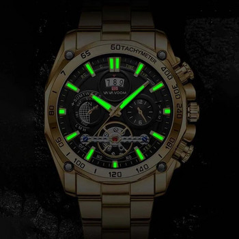 Бизнес спортни часовници Мъжки луксозни светещи марки Водоустойчив мъжки кварцов ръчен часовник Моден календар Часовник от неръждаема стомана Hombre
