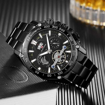 Бизнес спортни часовници Мъжки луксозни светещи марки Водоустойчив мъжки кварцов ръчен часовник Моден календар Часовник от неръждаема стомана Hombre