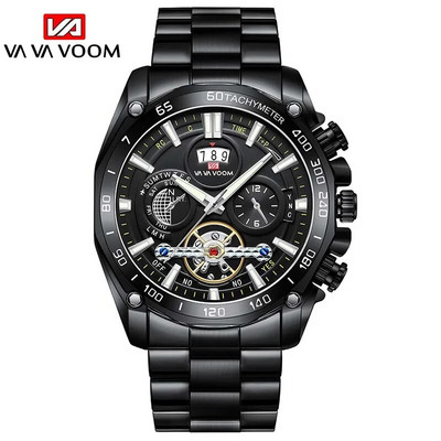 Verslo sporto laikrodžiai Vyriški Prabangūs Šviesūs Gamintojas Neperšlampamas Vyriškas Kvarcinis Rankinis laikrodis Mados Kalendorius Nerūdijančio plieno Laikrodis Hombre