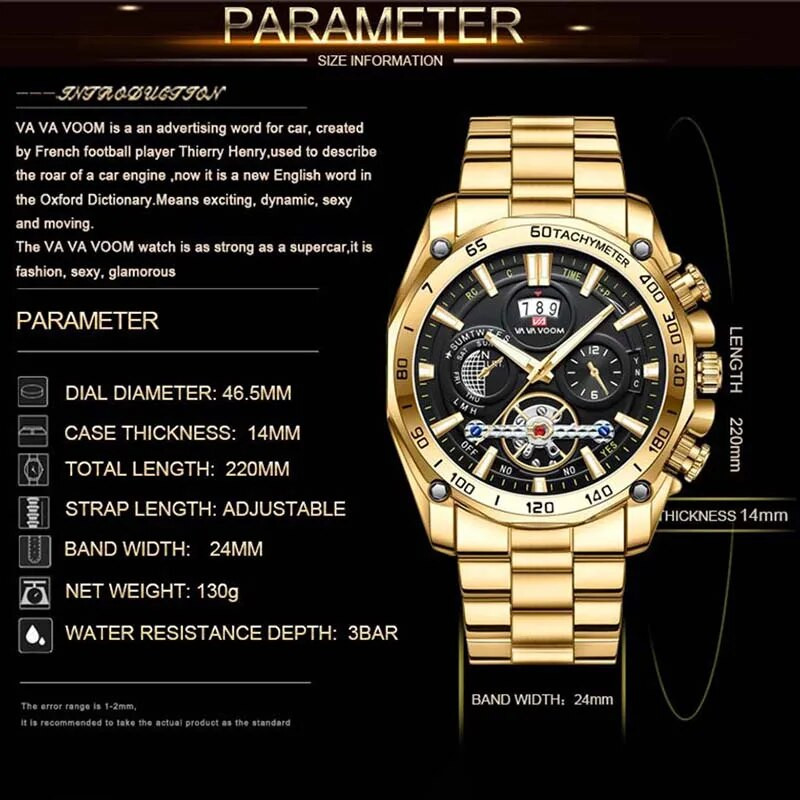 Verslo sporto laikrodžiai Vyriški Prabangūs Šviesūs Gamintojas Neperšlampamas Vyriškas Kvarcinis Rankinis laikrodis Mados Kalendorius Nerūdijančio plieno Laikrodis Hombre