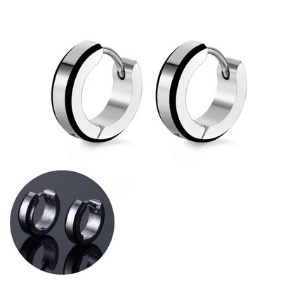 Μαύρη ρίγα σκουλαρίκια από ανοξείδωτο ατσάλι για γυναίκες Ανδρικά κοσμήματα σκουλαρίκι πανκ σταγόνα