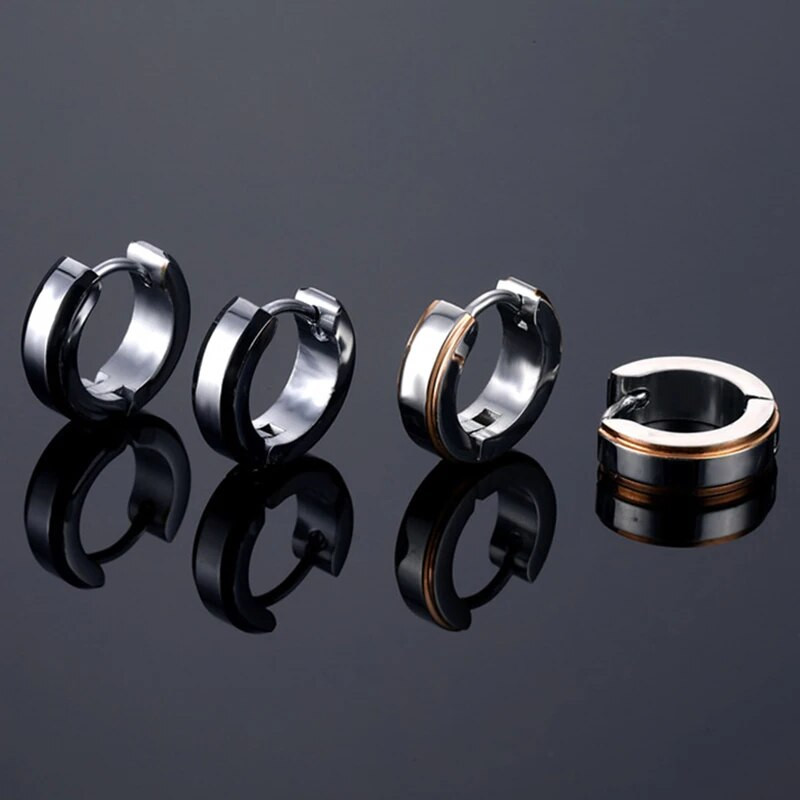 Μαύρη ρίγα σκουλαρίκια από ανοξείδωτο ατσάλι για γυναίκες Ανδρικά κοσμήματα σκουλαρίκι πανκ σταγόνα