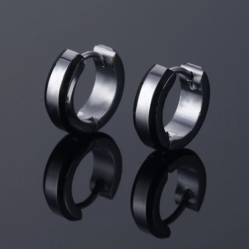 Μαύρη ρίγα σκουλαρίκια από ανοξείδωτο ατσάλι για γυναίκες Ανδρικά κοσμήματα σκουλαρίκι πανκ σταγόνα
