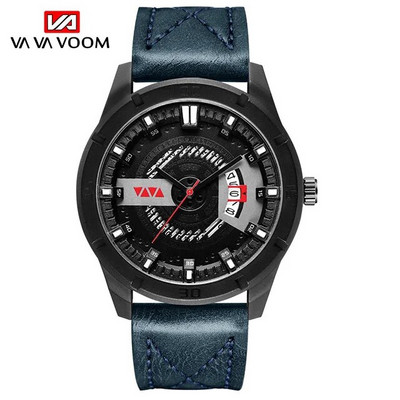 Meeste täielikud kalendrikellad Top Luksusbränd Mood Sport Veekindel käekell Meeste Nahkrihm Kvartskell Meeste reloj hombre