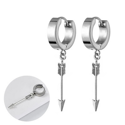 Nerūdijančio plieno segtukai auskarai moterims Vyriški pankiški ausų papuošalai pakabukas kietas auskaras