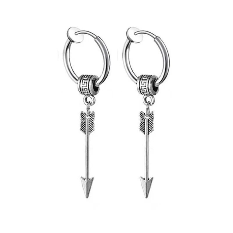 Nerūdijančio plieno segtukai auskarai moterims Vyriški pankiški ausų papuošalai pakabukas kietas auskaras