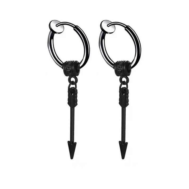 Nerūdijančio plieno segtukai auskarai moterims Vyriški pankiški ausų papuošalai pakabukas kietas auskaras